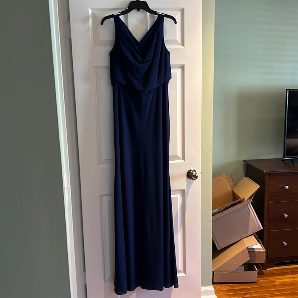 Jenny Yoo Style - Madelyn; Fabric: Crepe De Chine; Color: Navy